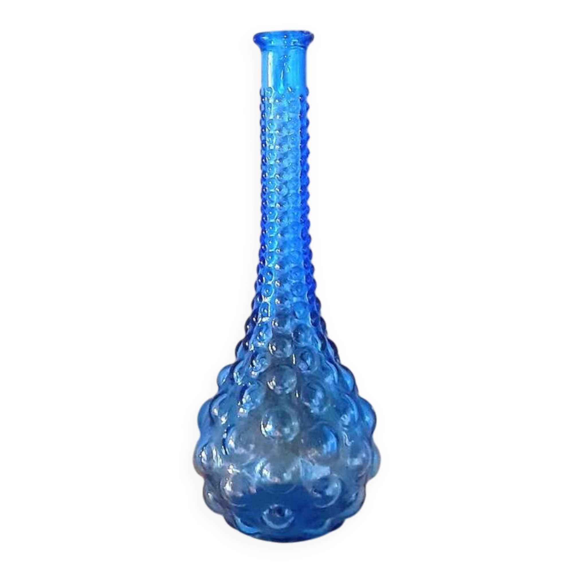 Carafe italienne Empoli bleue 1970