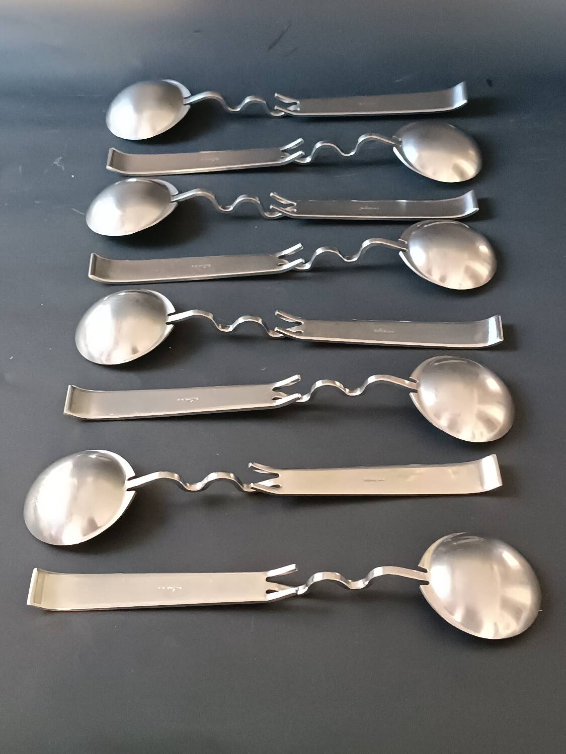 Eight Sculptura spoons by Lino Sabatini for Rosenthal 1990