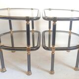 Pair of semi-circular coffee tables, 1970s