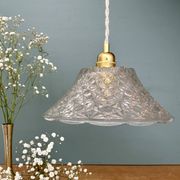 Vintage molded glass lampshade pendant light - tableware collection -