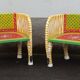 Paire de fauteuils en bois apparence "tigre"