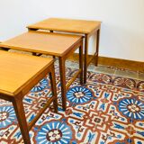 Pull-out tables teak by Remploy