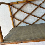 Vintage rattan wall shelf