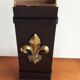 Matchbox holder (xxl) for steel and brass fireplace (fleur de lys) - vintage