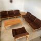 Old modular living room 7 armchairs and vintage Scandinavian design coffee table from the 60s