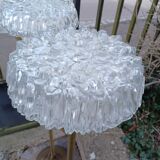 Pair of floor lamps gilded brass and glass maison Arlus 1950s