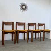 Set of 4 Scandinavian style chairs Girsberger 70s vintage solid wood
