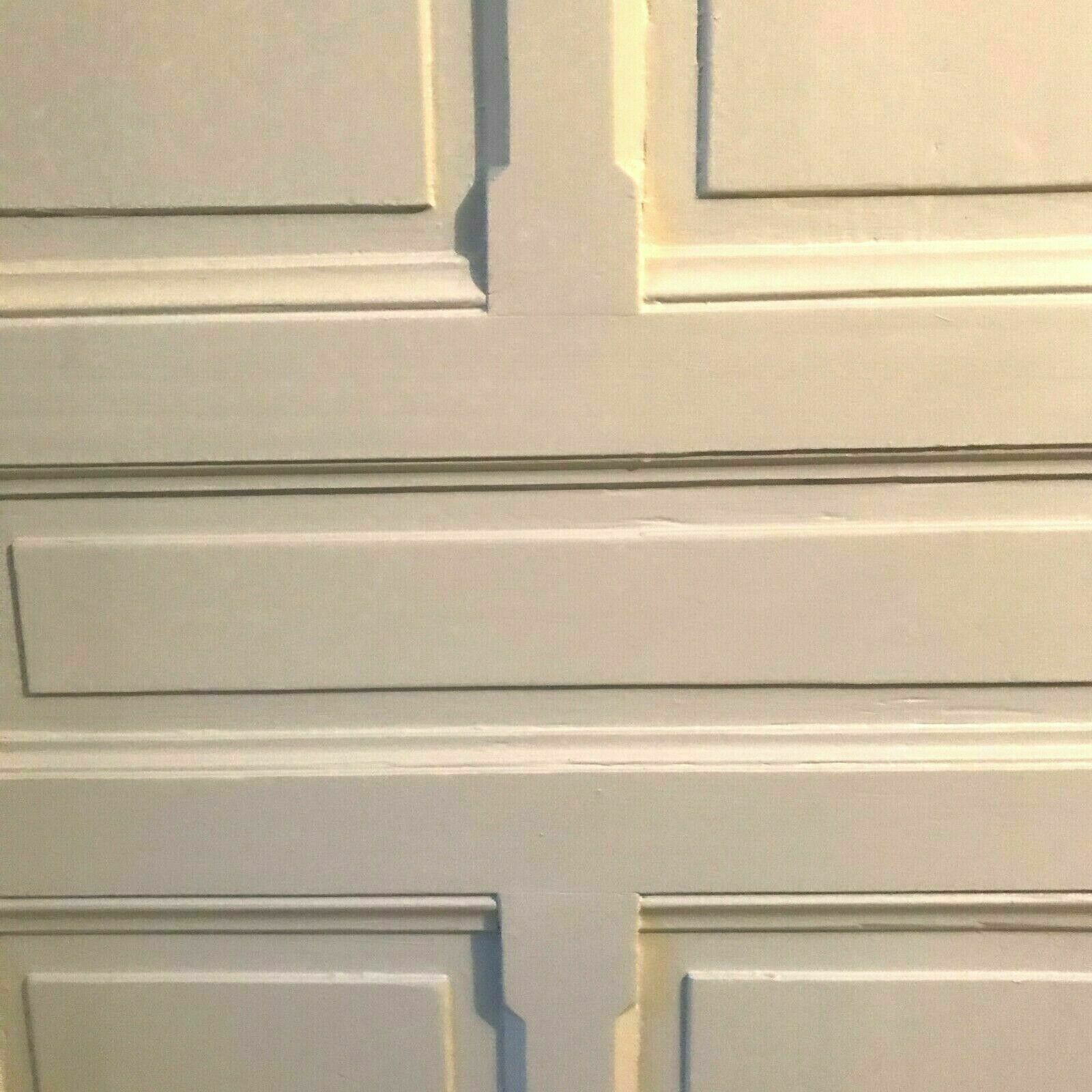 Passage door with three molded panels in solid fir, 20th century