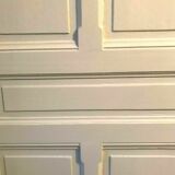 Passage door with three molded panels in solid fir, 20th century