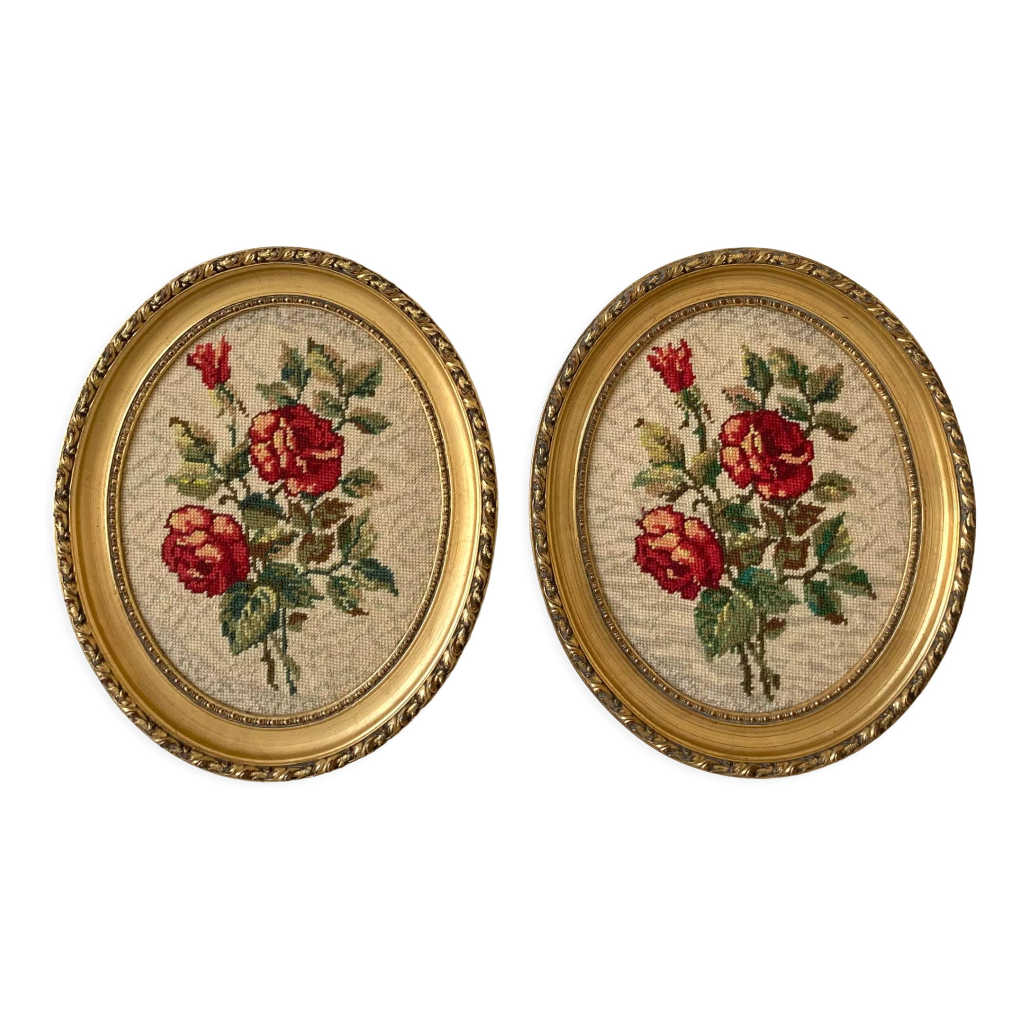 Canevas vintage motif roses