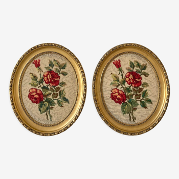 Canevas vintage motif roses
