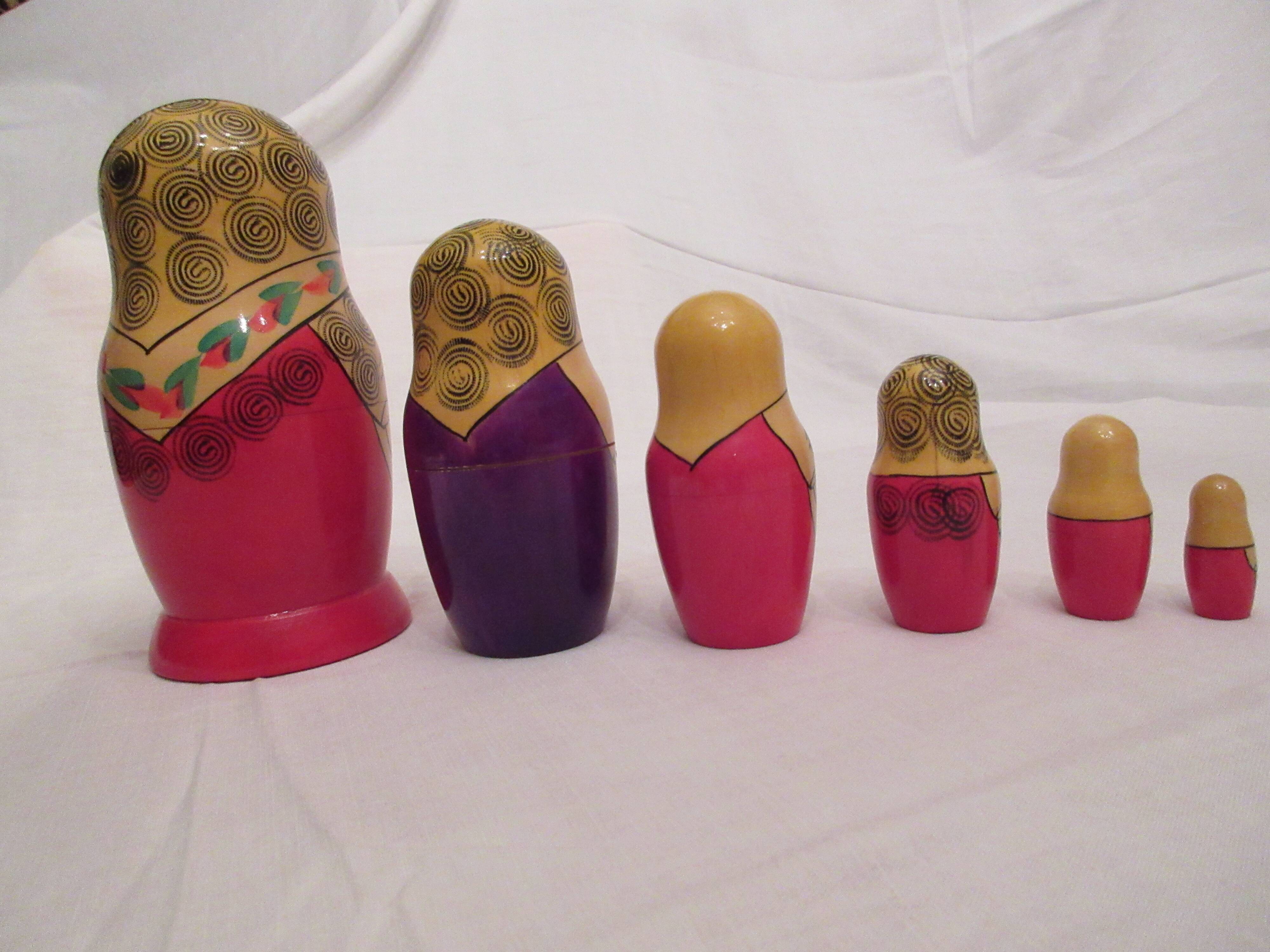 Traditional russian dolls "matryoshkas" from the 70s