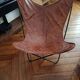 BKF Armchair Sudestada Brown Vintage Leather No. 03 with black epoxy lacquered frame