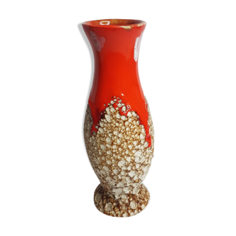 Vase fat lava vintage années 70, 27 cm