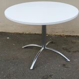beautiful round designer table from the 1970s/80s with chrome base