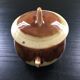 Flamed tripod sugar bowl