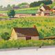 Painting oil landscape village 1934