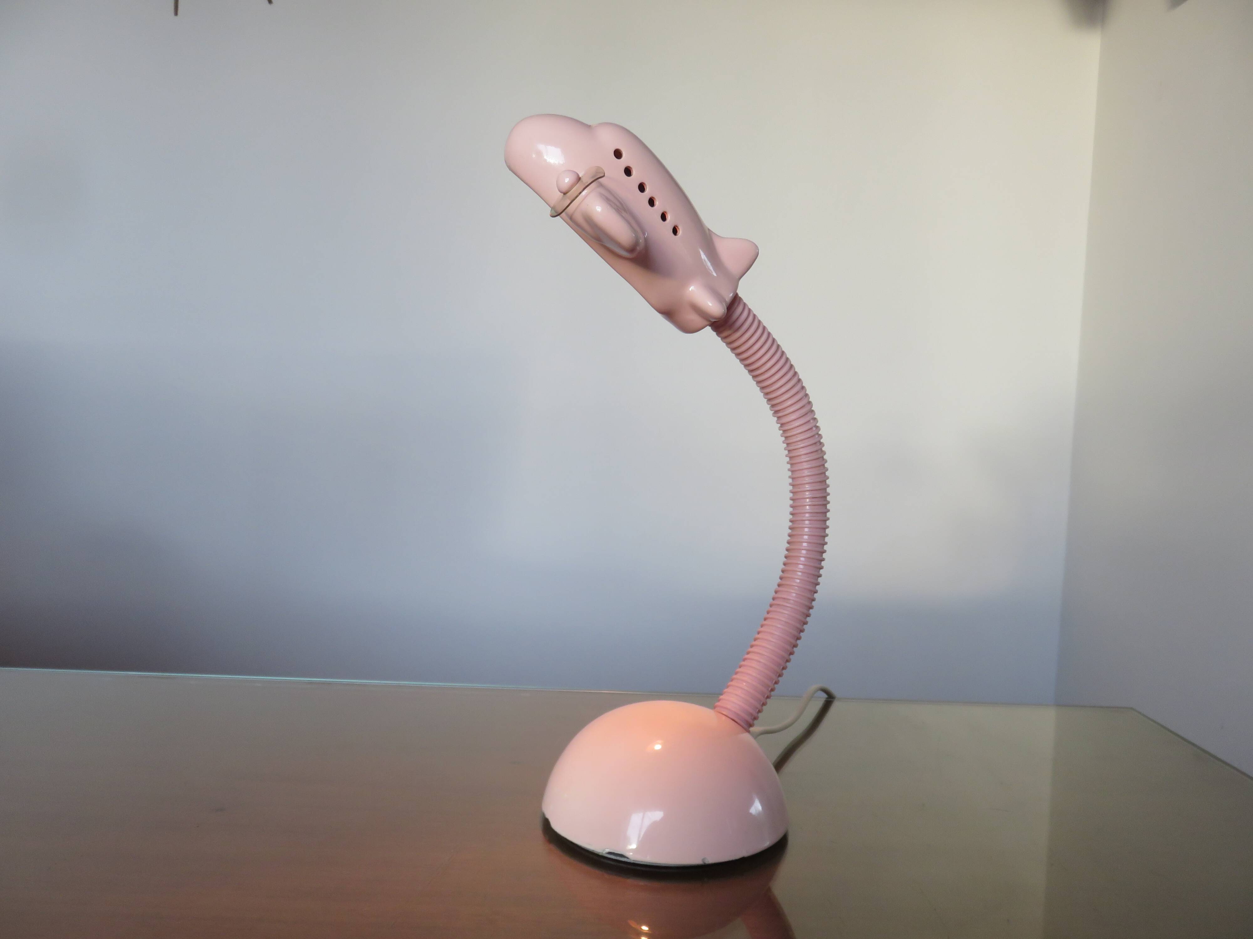 Pink ceramic “airplane” lamp from the 80s