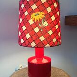 Vintage red ceramic lamp - 1960s / 1970s
