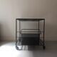 Perforated black metal trolley service, Matégot 1950 design