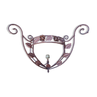 Art Deco wrought iron wall lamp