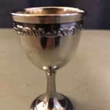 Coquetier Napoleon III solid silver poiçon Minerve with monogram L.M