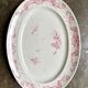 Plat ovale Creil & Montereau en terre de fer rose, service "Centaurée"
