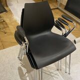Maui Kartell anthracite chair with armrests Vico Magistretti
