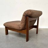 Ensemble de salon / fauteuil / canapé en cuir et chêne Rolf Benz, années 1970