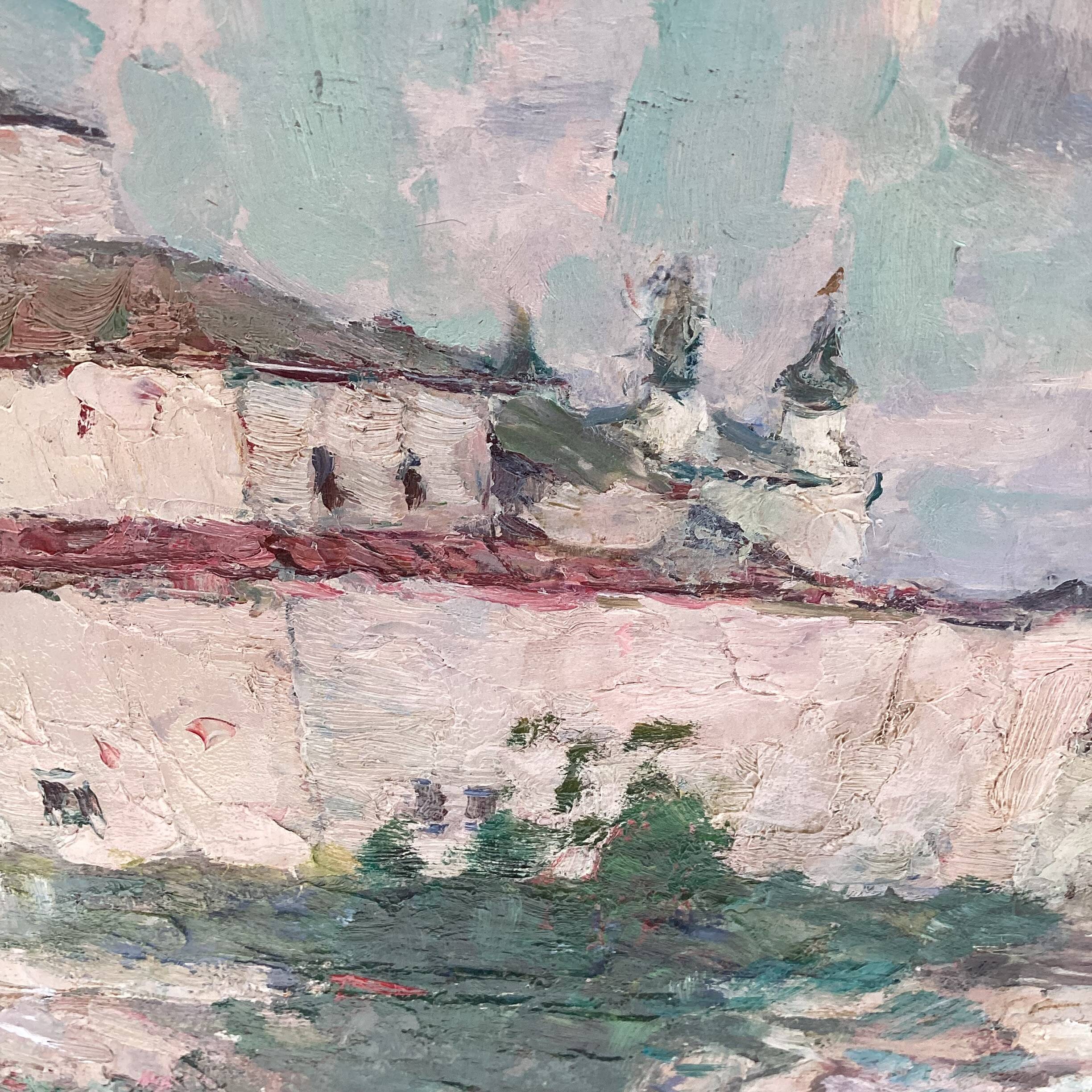 Oil painting on cardboard, dimensions: height -42 cm - width -69 cm -