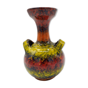 Vase vintage tricolore psychédélique