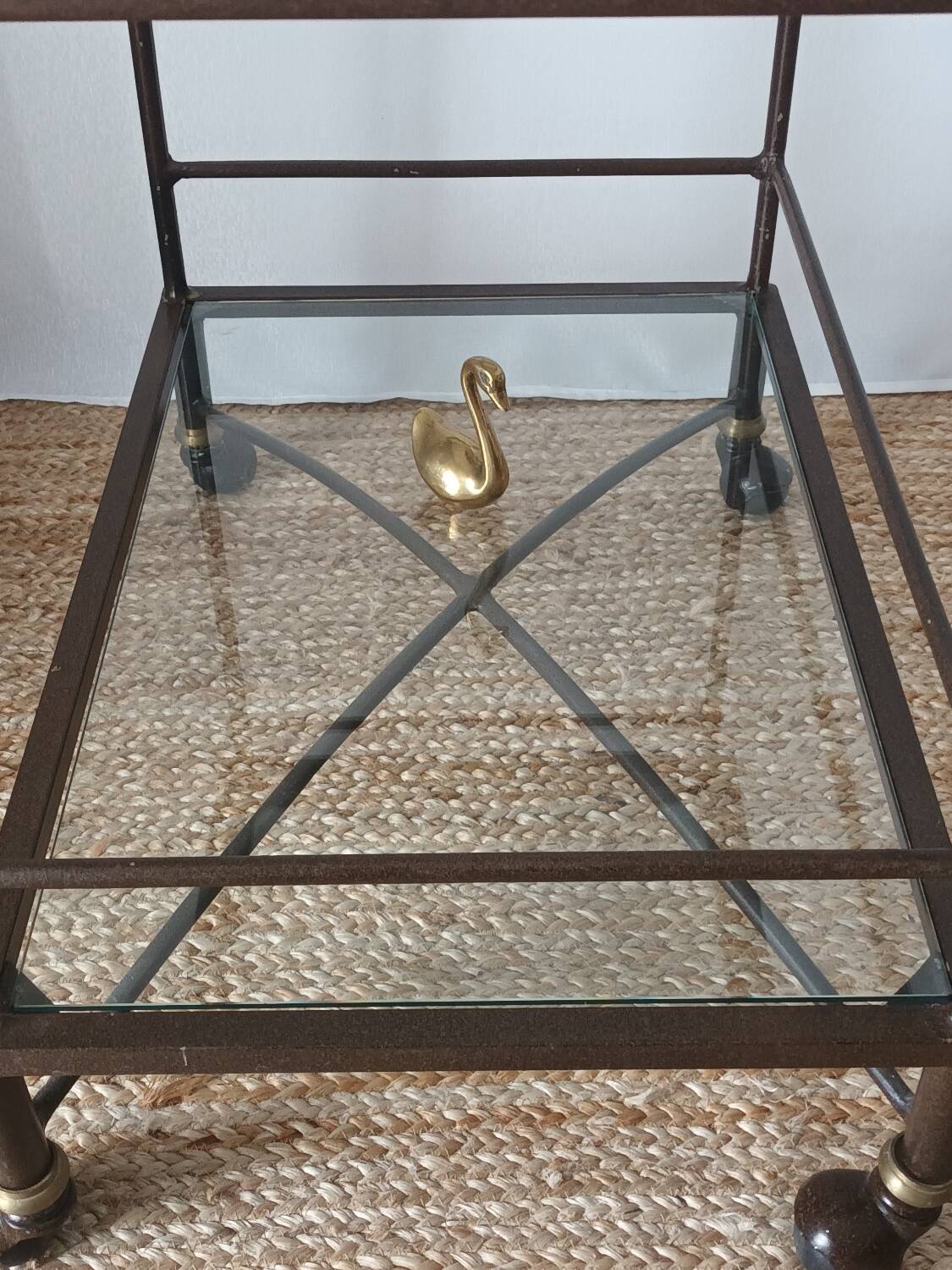 Vintage metal and glass server