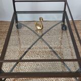 Vintage metal and glass server