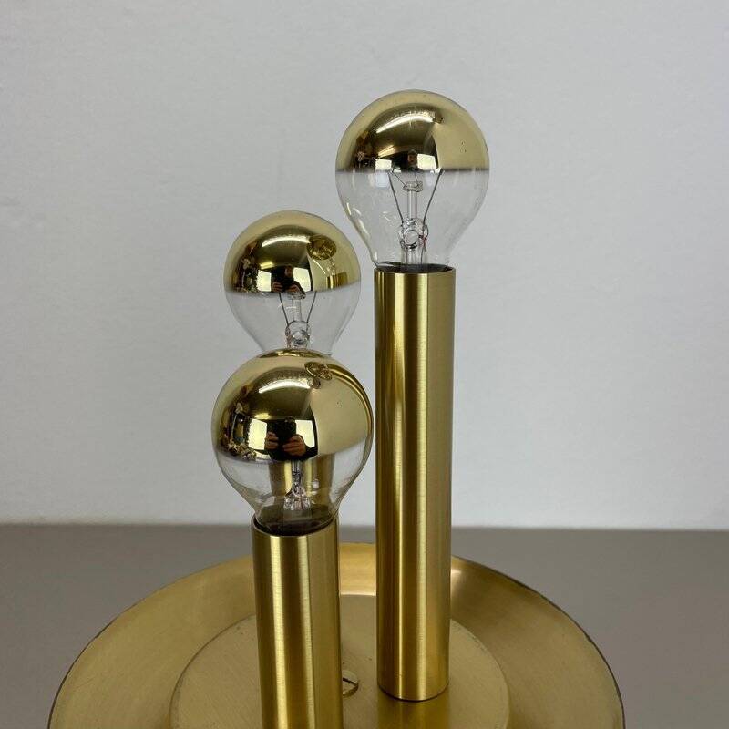 Large Hollywood Regency brass globe table lamp, Italy 1970s