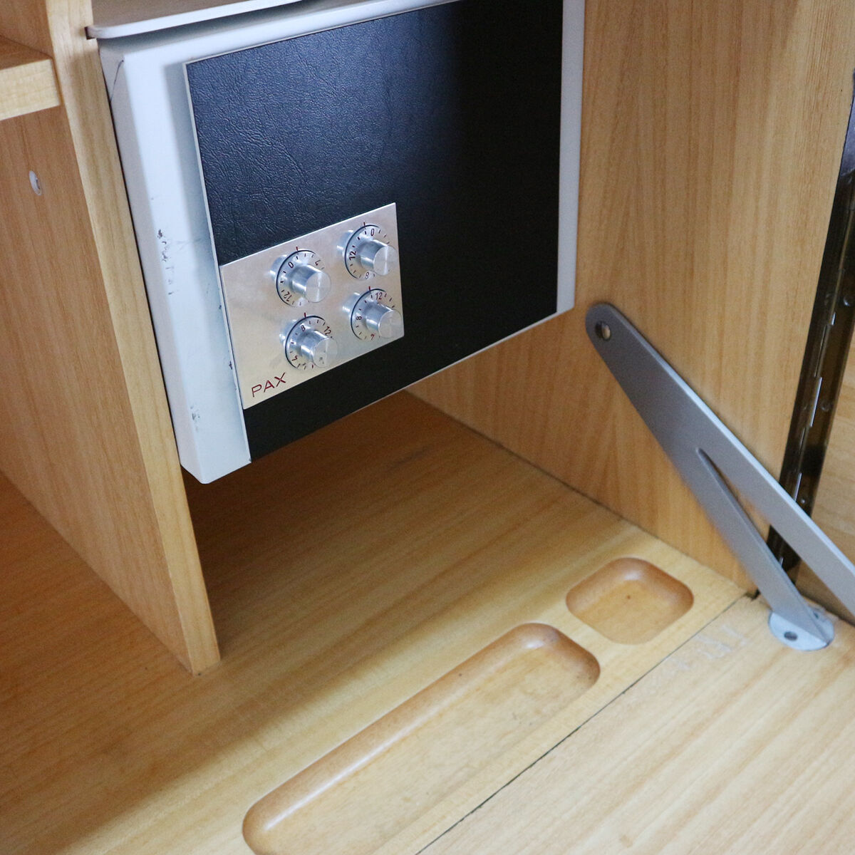 Writing desk, dark walnut stained 1960