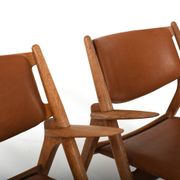 Early Pair CH-28 Oak Easychairs by Hans J. Wegner