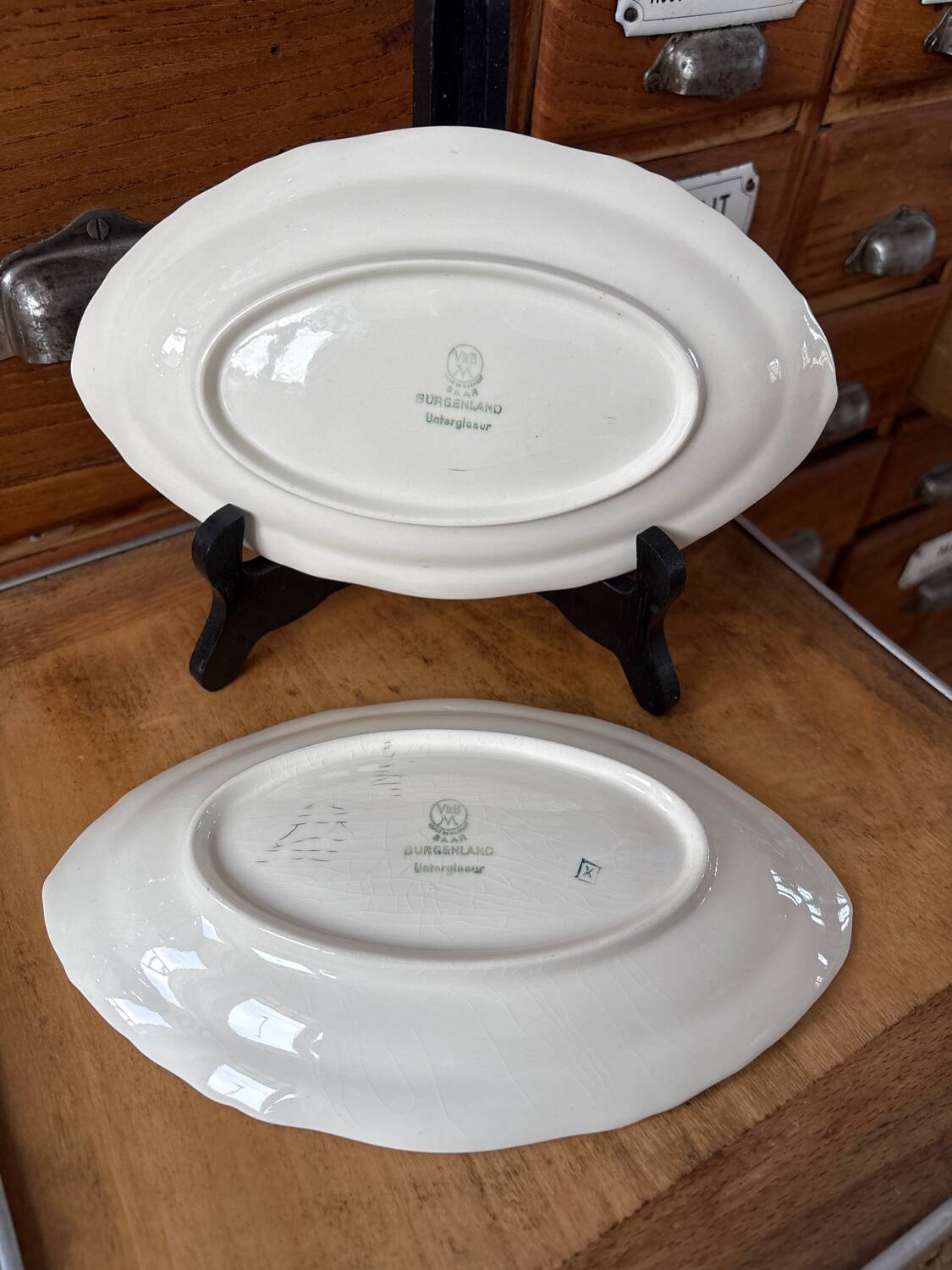 Set of 2 Villeroy and Boch Burgenland blue serving dishes.