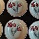 Series of six Orchies earthenware dessert plates model Simone