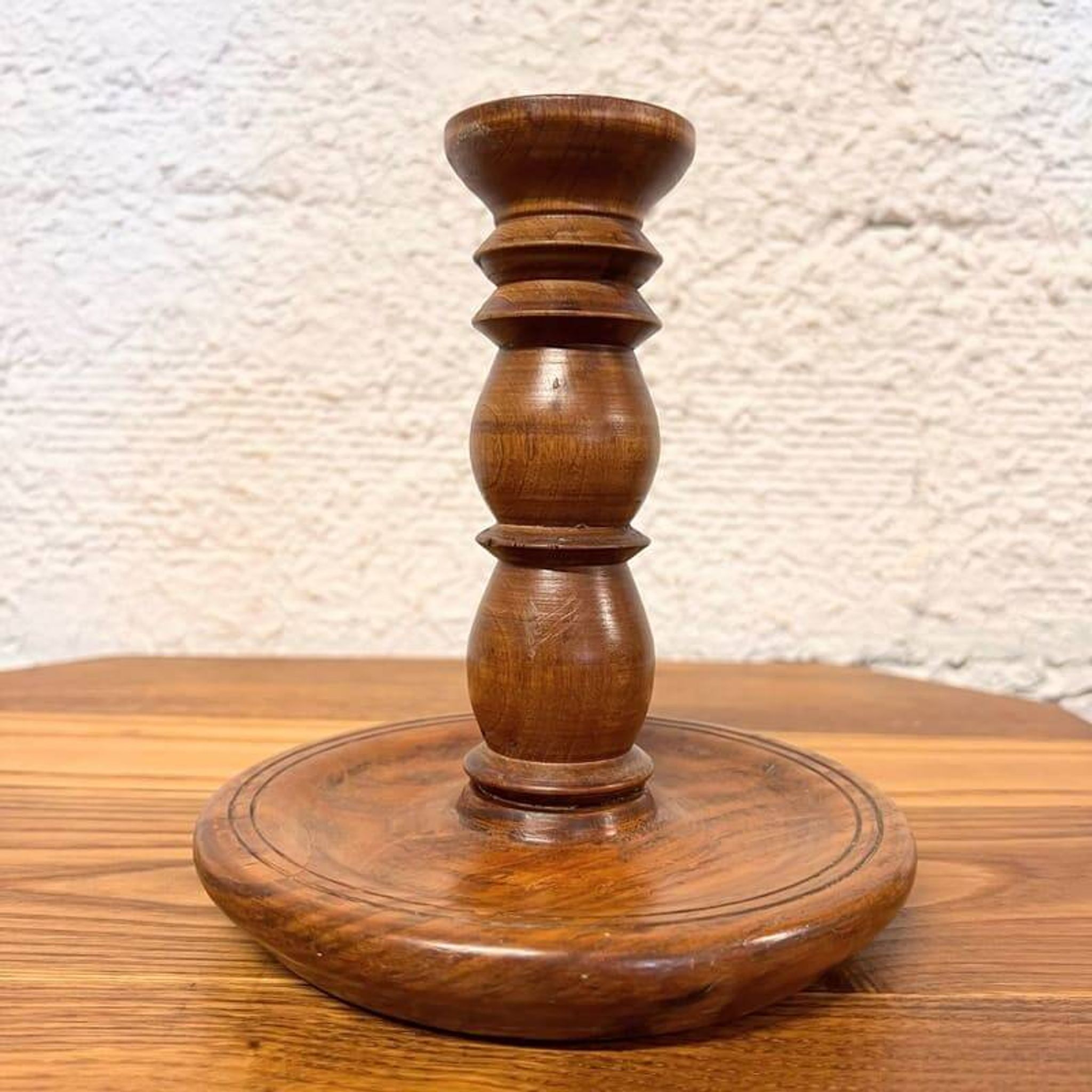 Vintage wooden candle holder