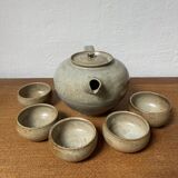 Enamelled stoneware tea set