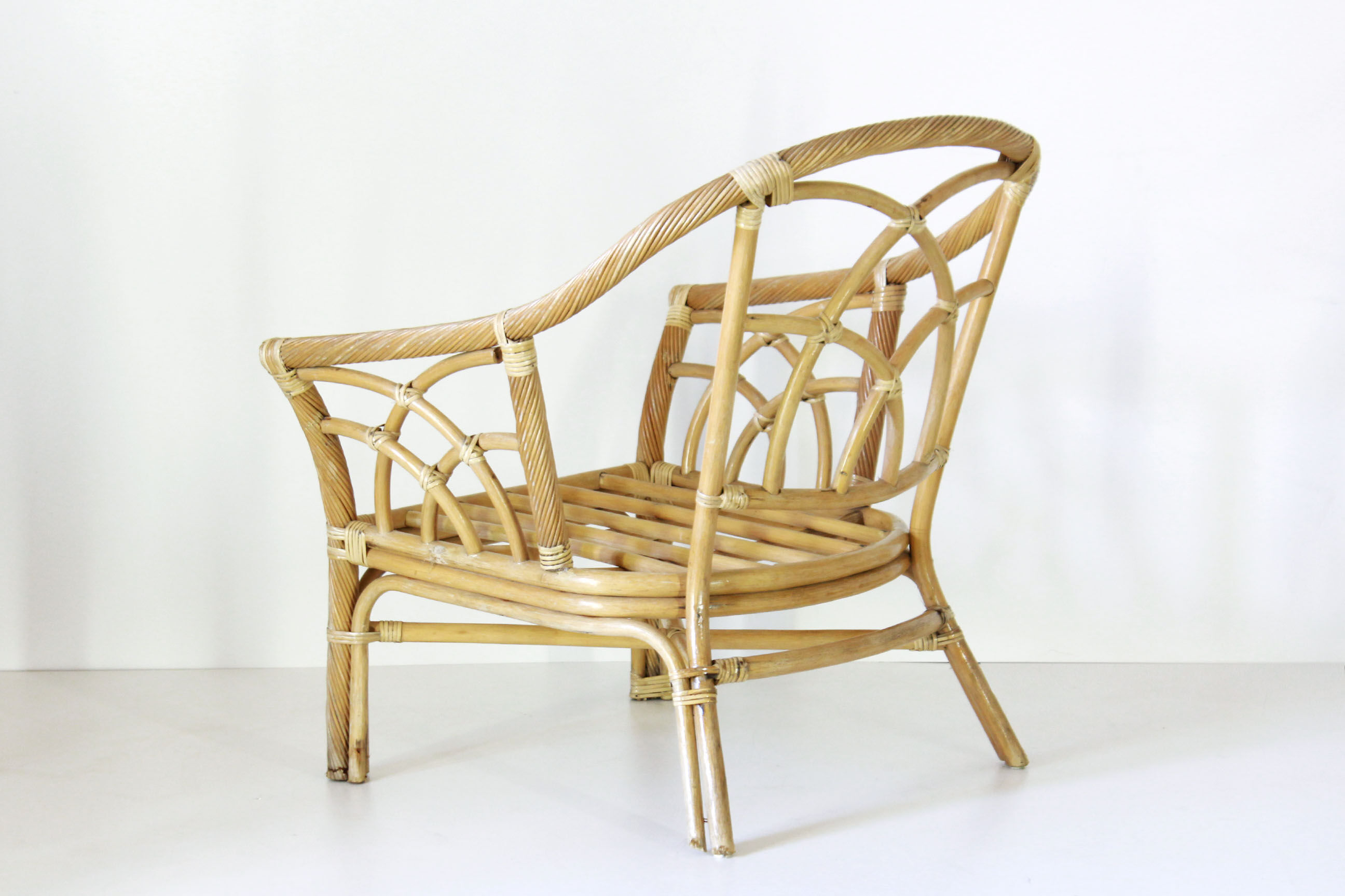 1970s vintage bamboo garden armchair