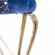 Pair of vintage brass and blue velvet feet rest