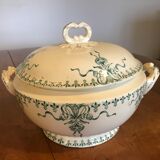 Soup-tureen in opaque porcelain from gien "venice"