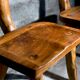 Pair of brutalist olive chairs