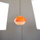 Italian Orange Acrylic Glass Pendant Lamp, 1970s