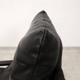 high-back scandianavian lounge chair in leather