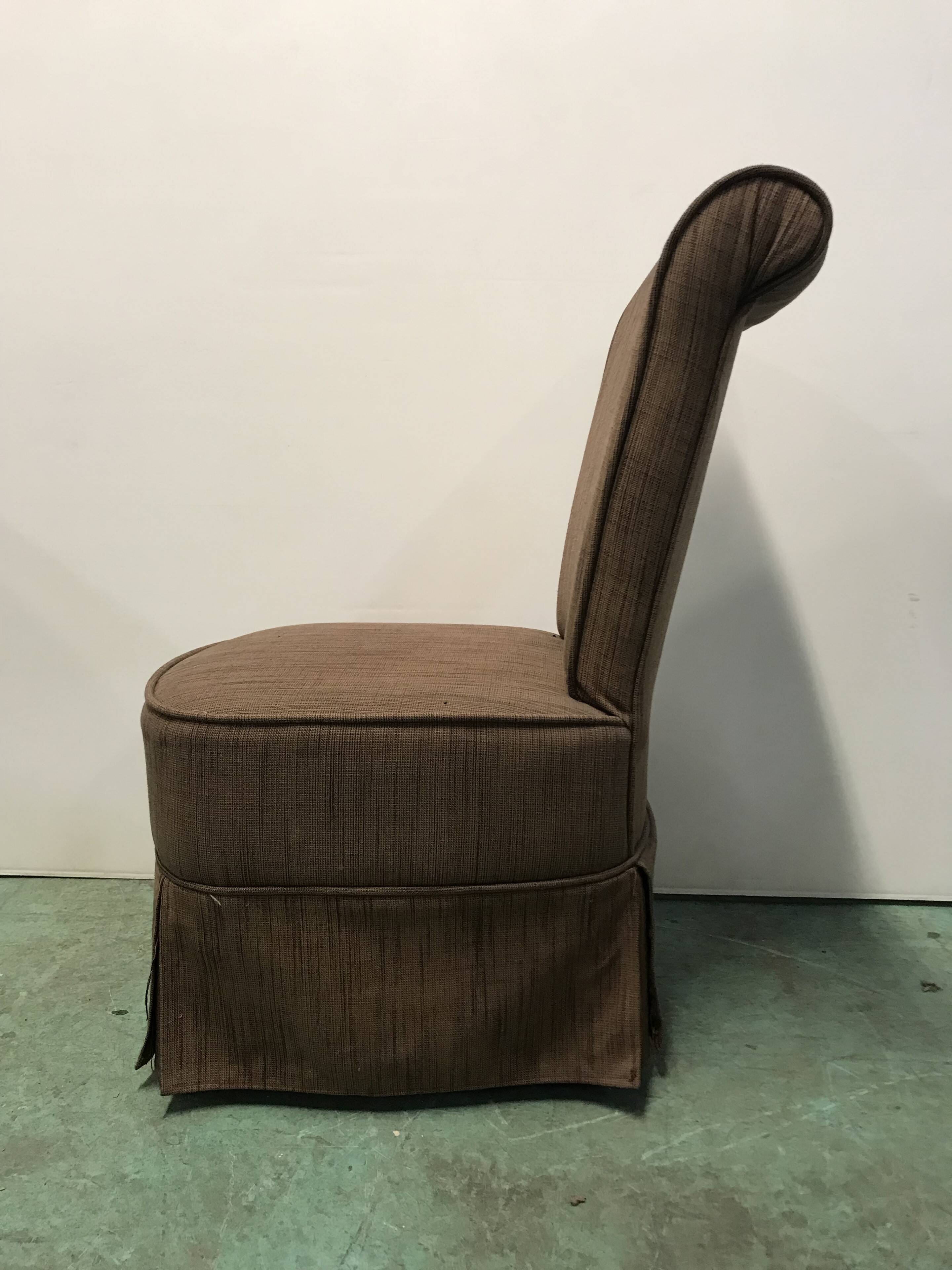 Brown fabric armchair