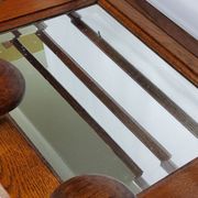 Wooden wall coat rack, 5 hooks, Art Deco style, 82 cm