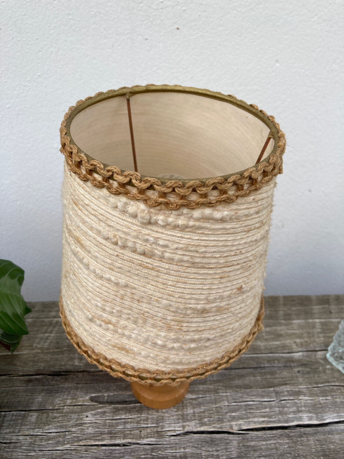 Bedside lamp in wood and wool 1970