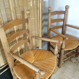 Pair of mulched brutalist armchairs